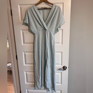 Zara long baby blue dress with slit